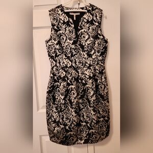 Halston Heritage Elegant Black and White Floral Dress